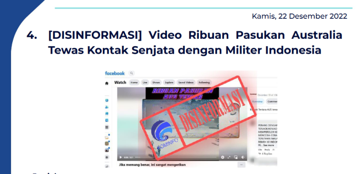 Isu Hoaks 22 Desember 2022