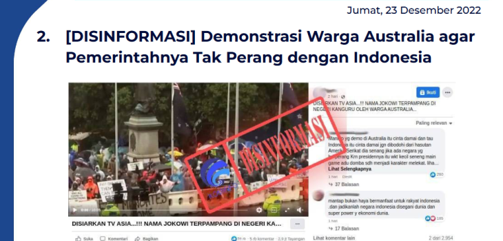 Isu Hoaks 23 Desember 2022