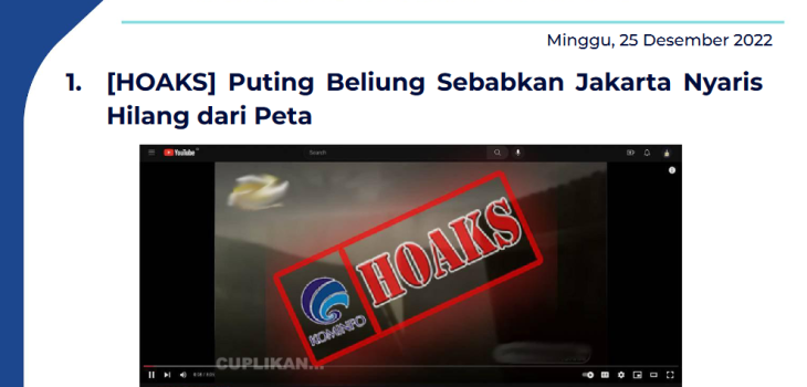 Isu Hoaks 25 Desember 2022