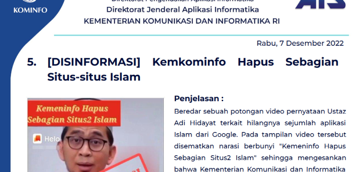 Isu Hoaks 7 Desember 2022