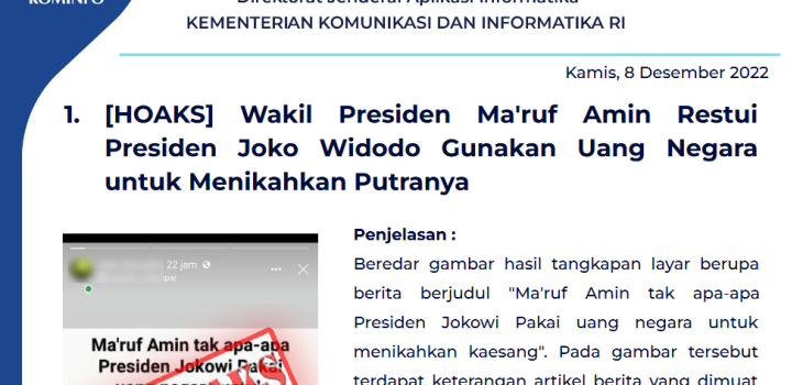 Isu Hoaks 8 Desember 2022