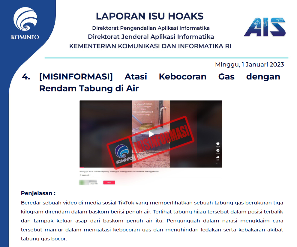 Isu Hoaks 1 Januari 2023
