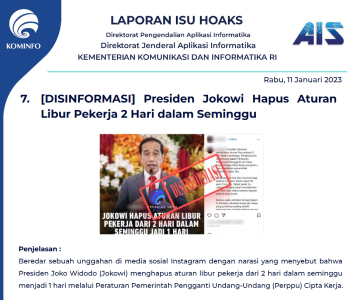 Isu Hoaks 11 Januari 2023