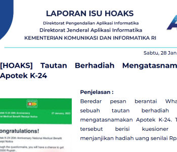 Isu Hoaks 28 Januari 2023