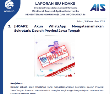 Isu Hoaks 31 Desember 2022