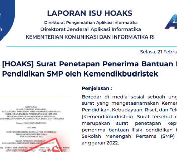 Isu Hoaks 21 Februari 2023