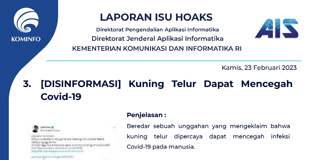 Isu Hoaks 23 Februari 2023