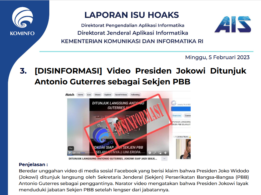 Isu Hoaks 5 Februari 2023