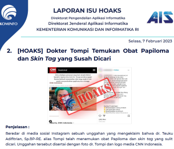 Isu Hoaks 7 Februari 2023