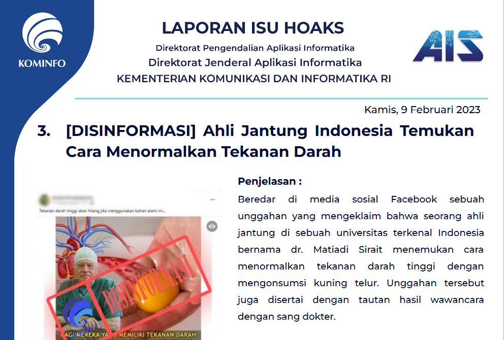 Isu Hoaks 9 Februari 2023