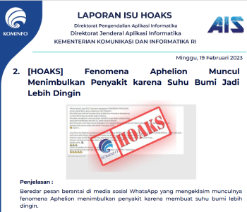 Isu Hoaks & Disinformasi 19 Februari 2023