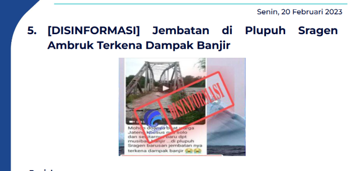 Isu Hoaks & Disinformasi 20 Februari 2023