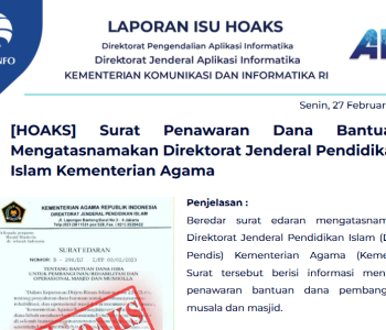 Isu Hoaks & Disinformasi 27 Februari 2023