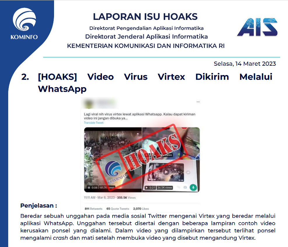 Isu Hoaks 14 Maret 2023