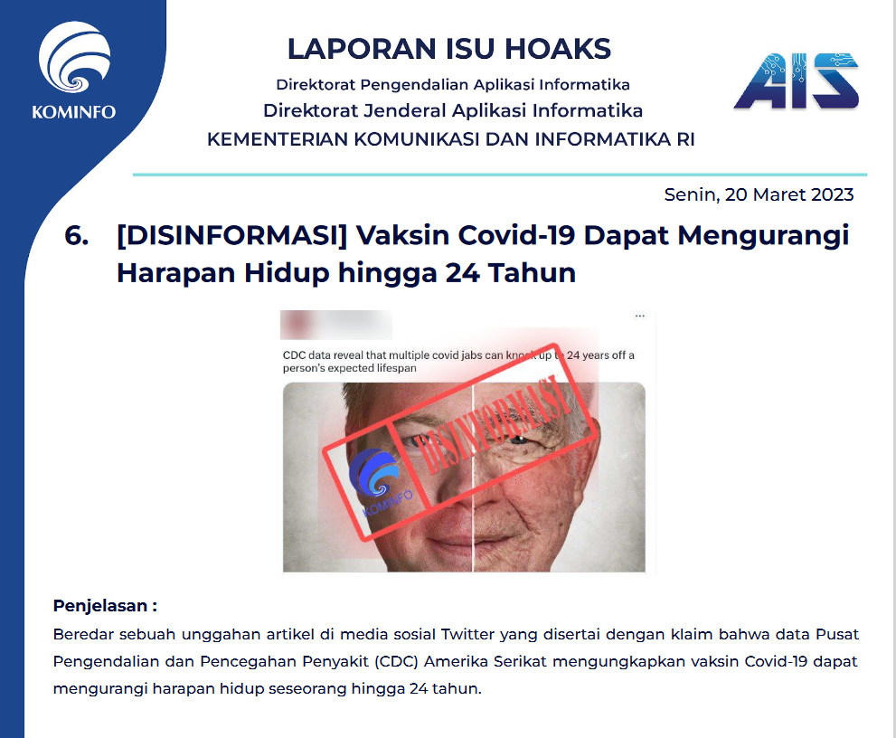 Isu Hoaks 20 Maret 2023