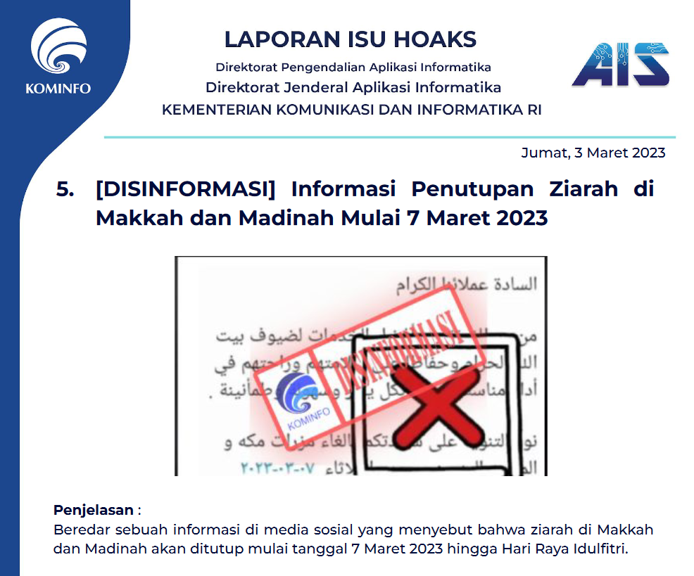 Isu Hoaks 3 Maret 2023