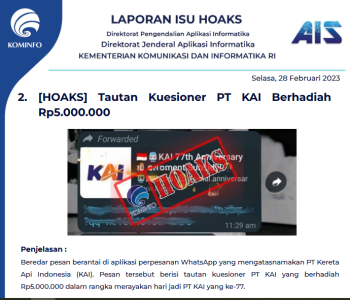 Isu Hoaks & Disinformasi 28 Februari 2023