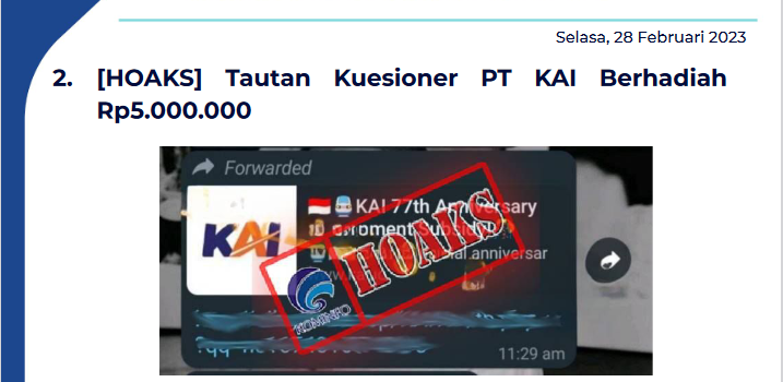 Isu Hoaks & Disinformasi 28 Februari 2023