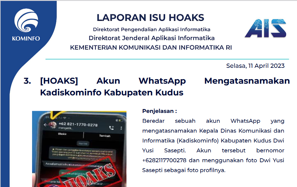 Isu Hoaks 11 April 2023