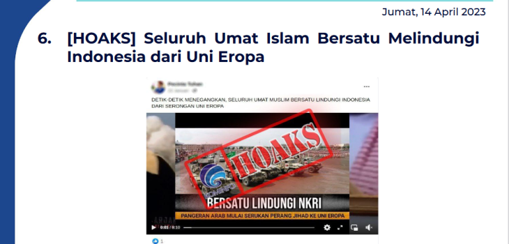 Isu Hoaks 14 April 2023
