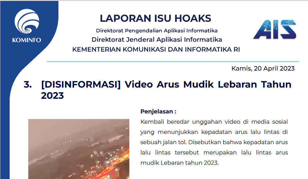 Isu Hoaks 20 April 2023