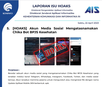 Isu Hoaks 22 April 2023