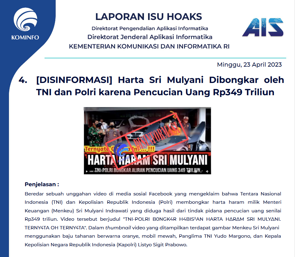 Isu Hoaks 23 April 2023