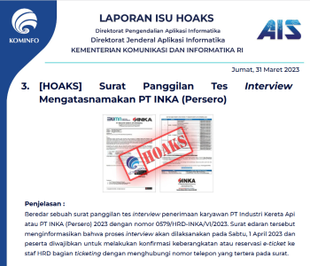 Isu Hoaks 31 Maret 2023