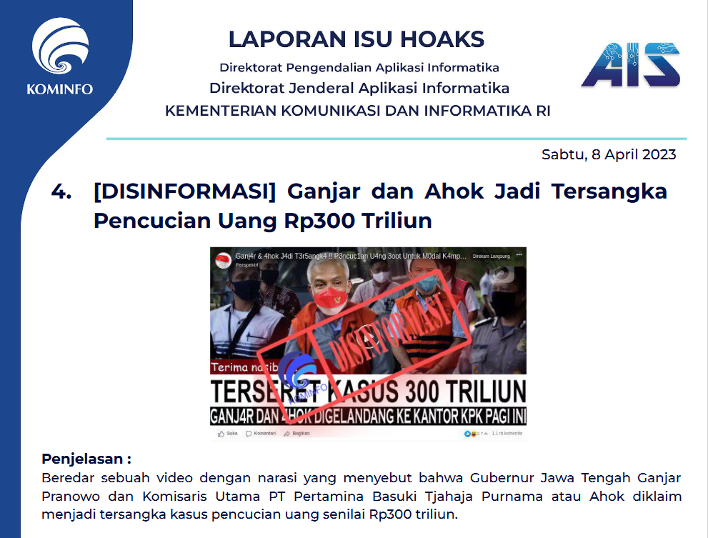 Isu Hoaks 8 April 2023