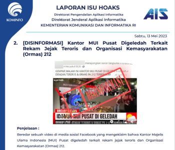 Isu Hoaks 13 Mei 2023