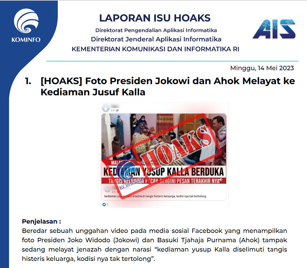 Isu Hoaks 14 Mei 2023