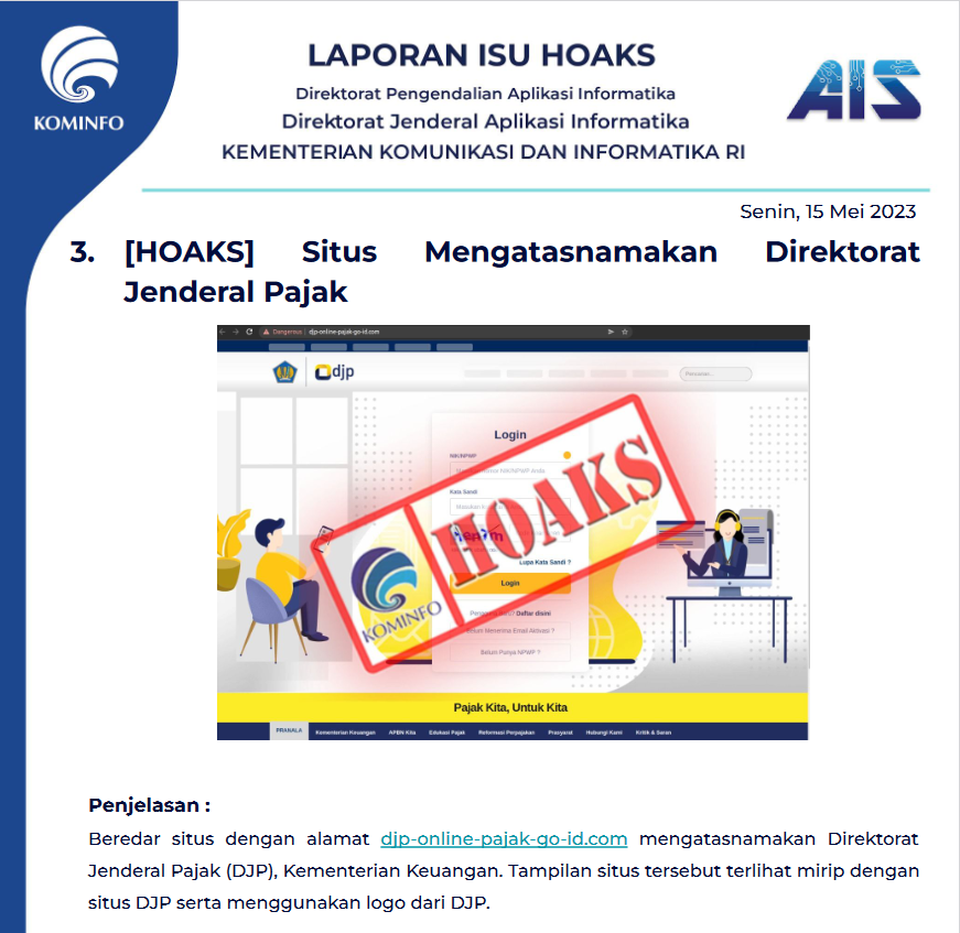 Isu Hoaks 15 Mei 2023