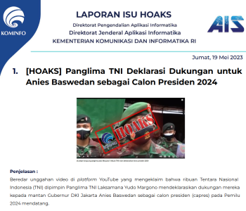 Isu Hoaks 19 Mei 2023