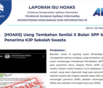 Isu Hoaks 22 Mei 2023