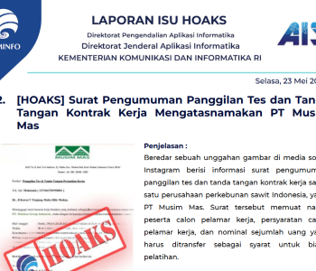 Isu Hoaks 23 Mei 2023