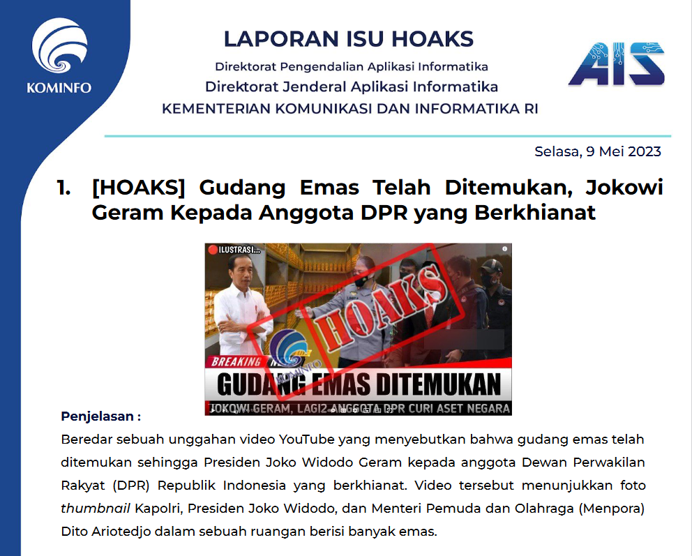 Isu Hoaks 9 Mei 2023