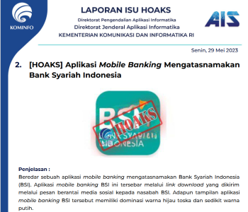 Isu Hoaks & DIsinformasi 29 Mei 2023