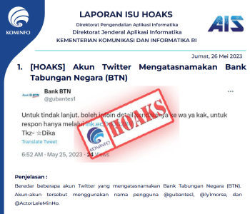 Isu Hoaks & Disinformasi 26 Mei 2023