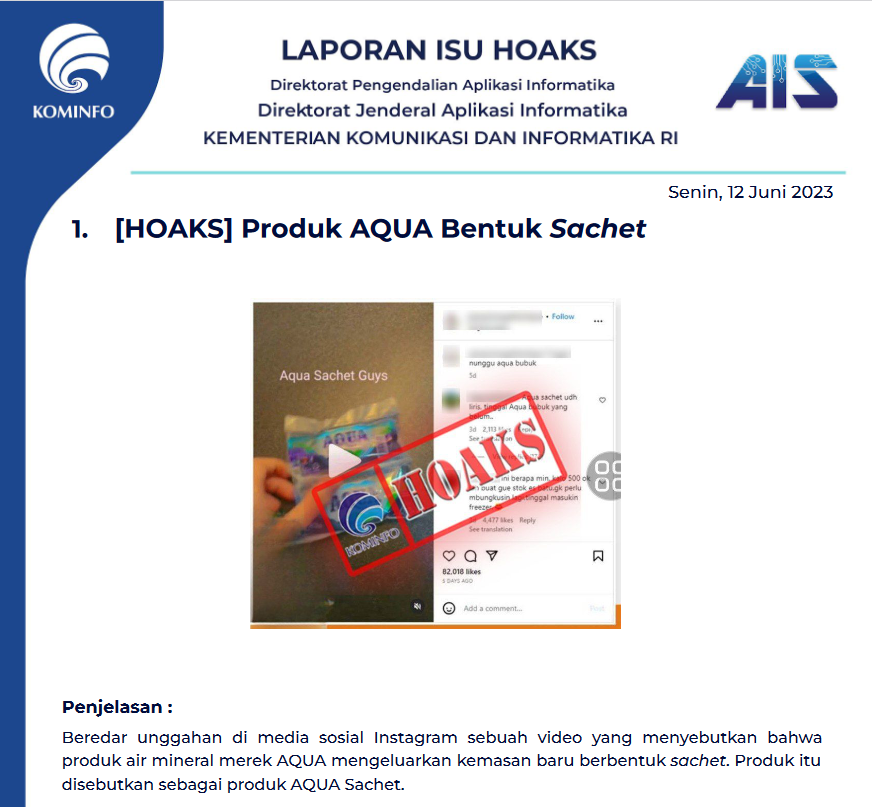 Isu Hoaks 12 Juni 2023