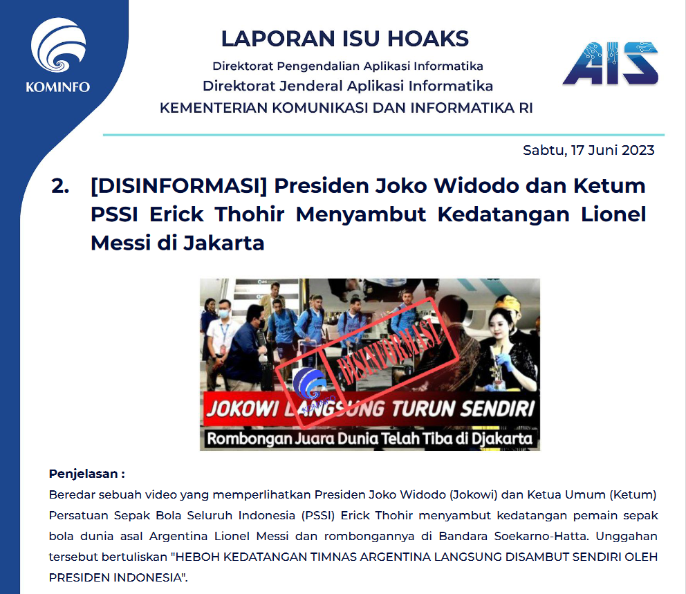 Isu Hoaks 17 Juni 2023