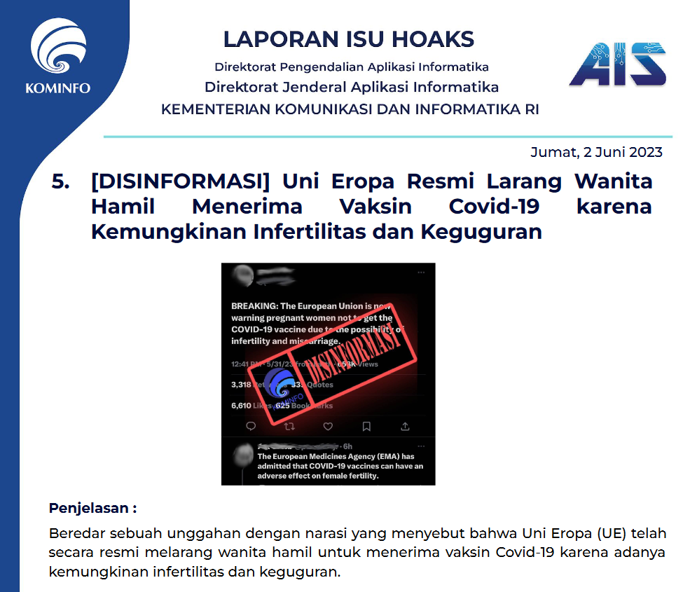 Isu Hoaks 2 Juni 2023