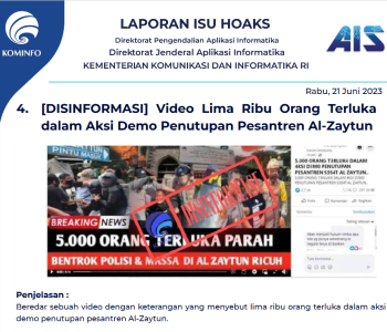 Isu Hoaks 21 Juni 2023