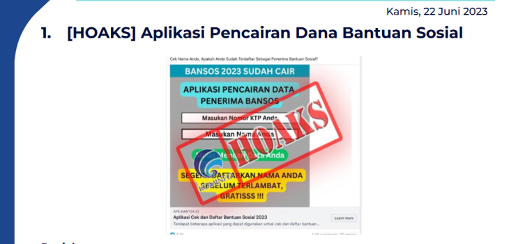 Isu Hoaks 22 Juni 2023