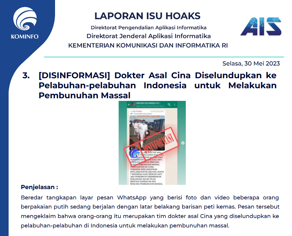 Isu Hoaks 30 Mei 2023