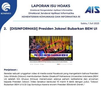 Isu Hoaks 1 Juli 2023