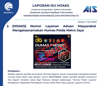 Isu Hoaks 11 Juli 2023