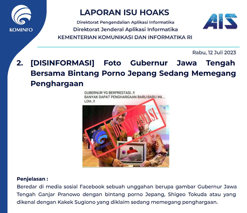 Isu Hoaks 12 Juli 2023