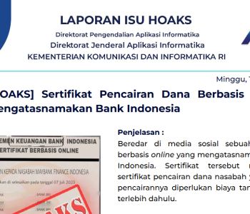 Isu Hoaks 16 Juli 2023