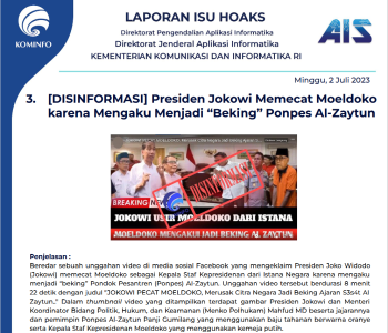Isu Hoaks 2 Juli 2023