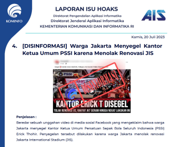 Isu Hoaks 20 Juli 2023